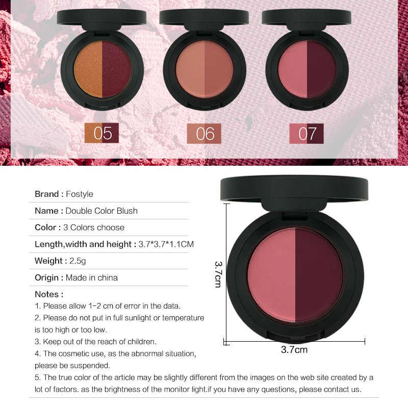 Red Blush with 6 Color Face Powder Blusher Cream Cosmetics for Professional Makeup Cheek Waterproof Blushes Palette | Красота и