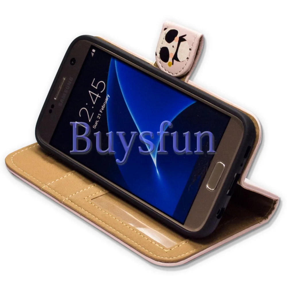 Bcov Cute Penguin Rabit Медведь Панда Bird Wallet Кожаный Чехол Case Для Samsung Galaxy S7/S7 Edge |