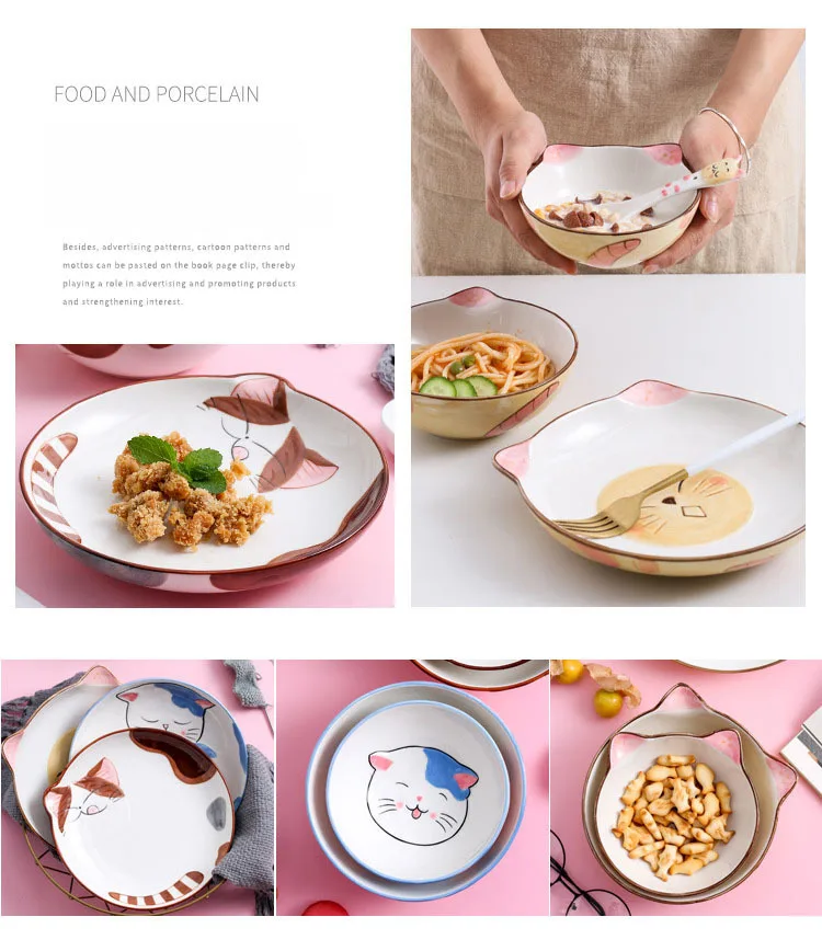 Керамическая японская и Корейская креативная Фруктовая тарелка для завтрака для детей 6 или 8 дюймов, ручная роспись, столовые приборы с животными, мультяшное блюдо