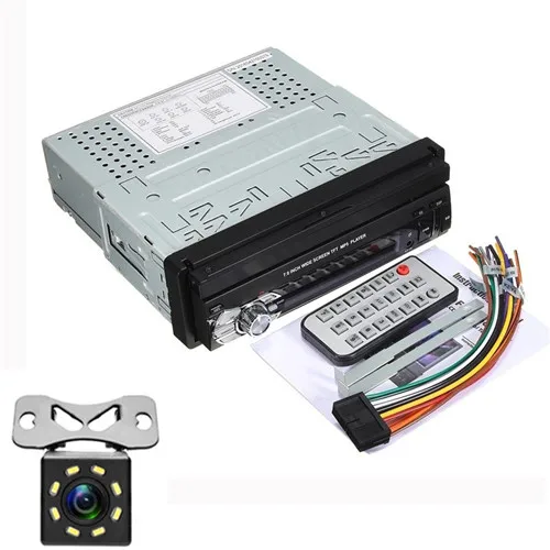 Hikity 1 din автомагнитола " 1din HD Авторадио мультимедийный плеер Bluetooth FM USB AUX SD выдвижной сенсорный экран MP5 стерео аудио - Цвет: With 8IR camera