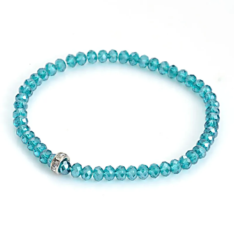 Blue zircon Новое поступление, красочные стильные браслеты из стекла и кристаллов, Украшенные бусинами, Браслет На веревочку, женский браслет ручной работы для женщин и девочек - Окраска металла: Blue zircon