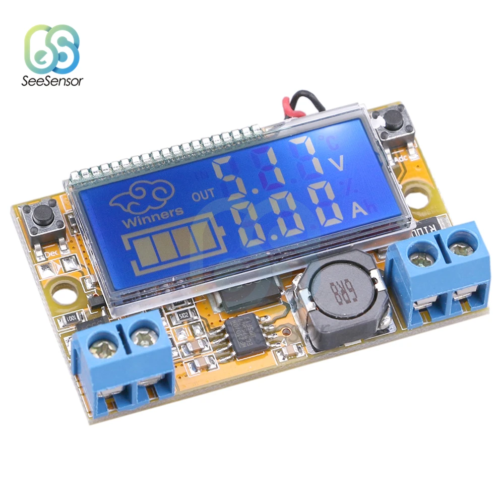 Внешний понижающий преобразователь напряжения с двойным дисплеем 5 23 В до 0 16 3 а