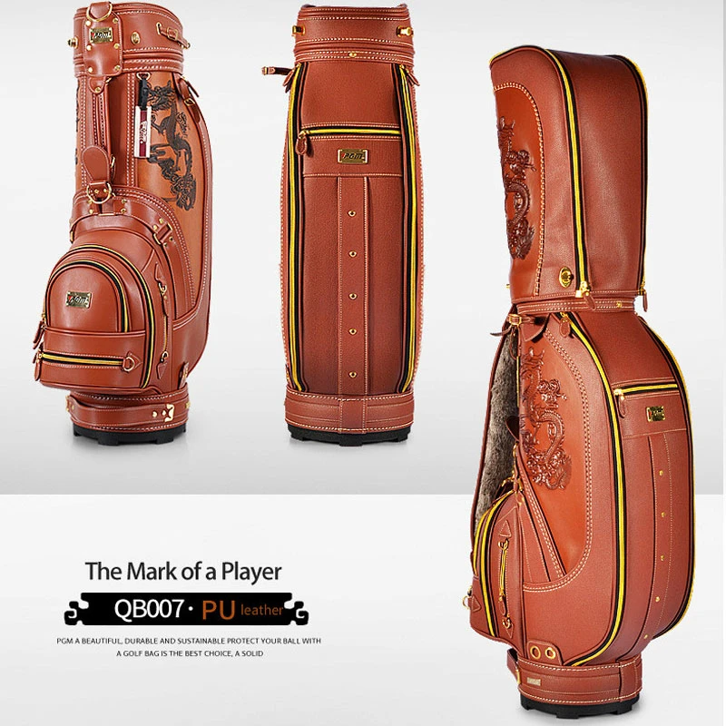Pgm Standard Golf Bag For Women Men Dragon Pattern Waterproof Durable Travel Package Leather Club Bags D0087 | Спорт и развлечения