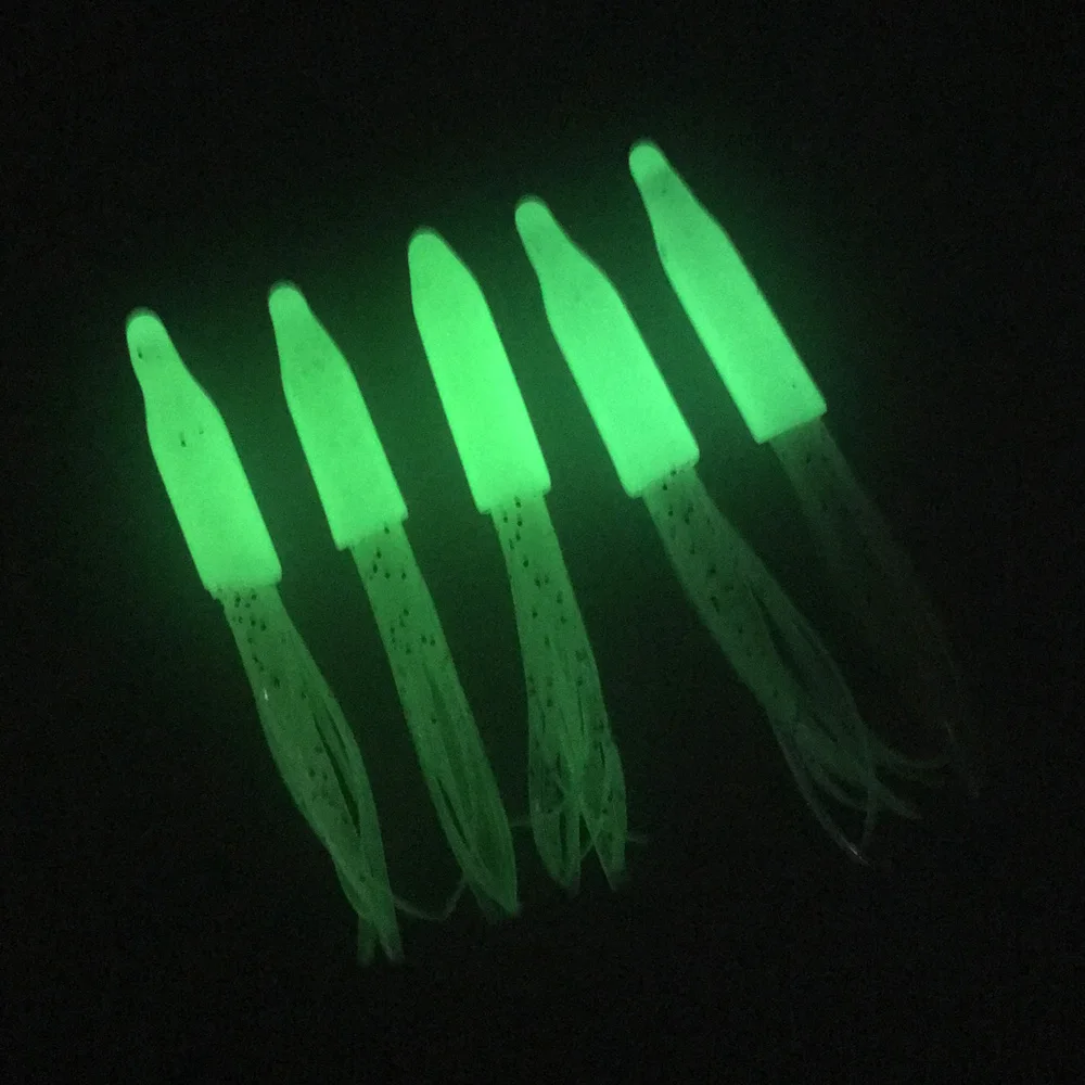 10 шт./лот 5 см 2 дюйма светящаяся Мягкая приманка осьминог Кальмар рыболовная