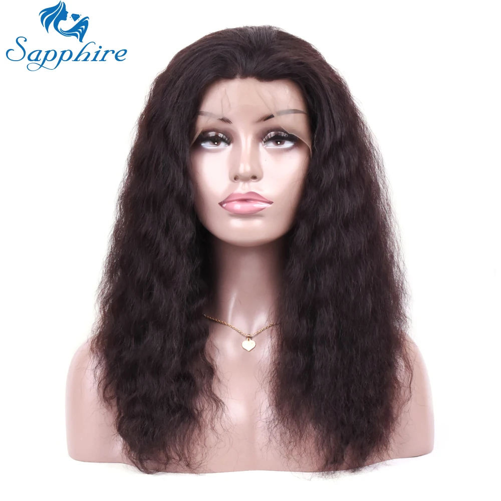 Парики из человеческих волос с сапфировым кружевом глубокая волна 150% плотность