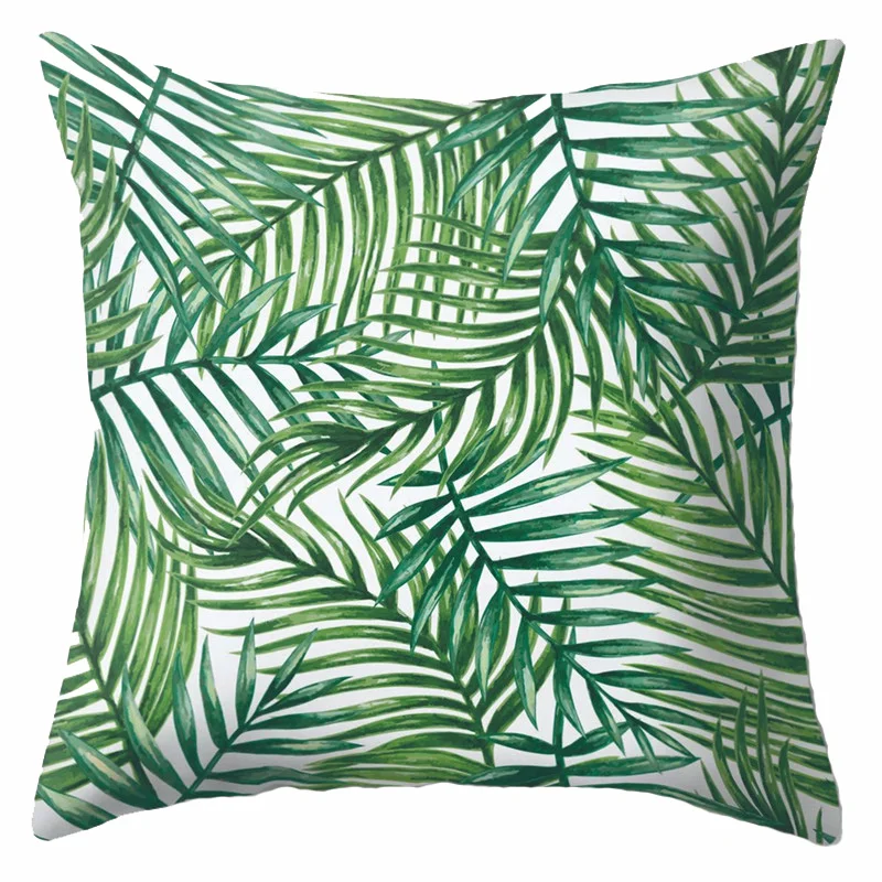 Подушка с тропическими мотивами чехол для подушки зелеными листьями тропической