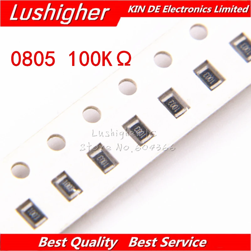 100 шт. 0805 SMD резистор 5% 100K ohm 1003 100 кОм 104