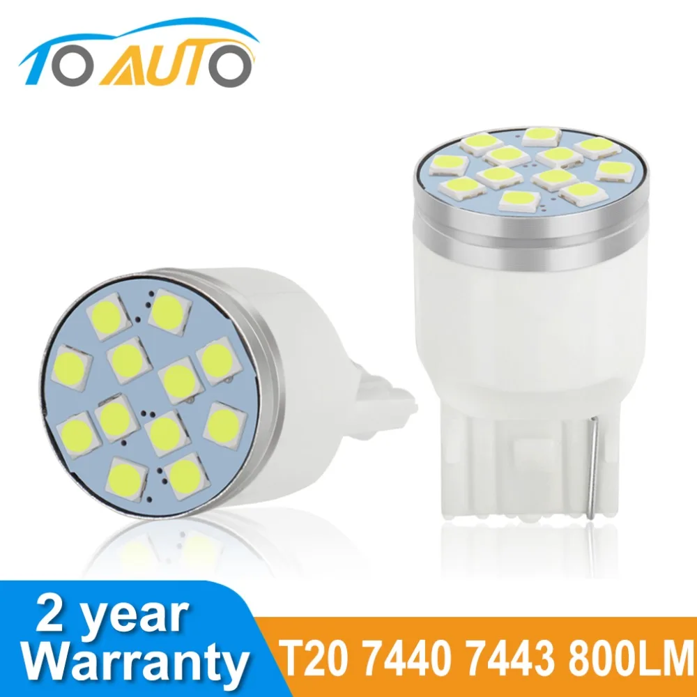 Светодиодные лампы T20 7440 7443 светодиодный W21W W21/5W 3030 чипы лм задние стоп сигналы для