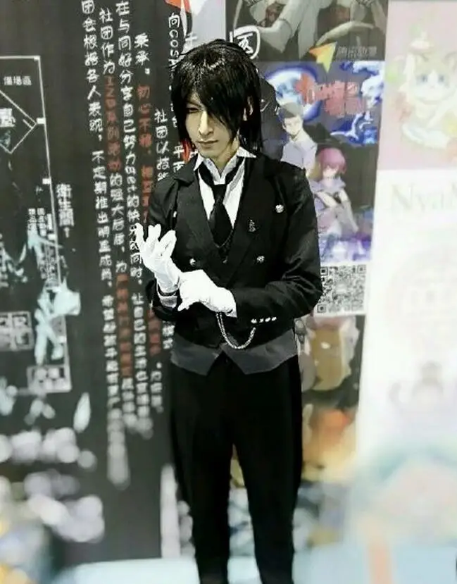 Black Butler 2 Kuroshitsuji Sebastian Michaelis Cosplay Costume Unisex Uniform | Тематическая одежда и униформа