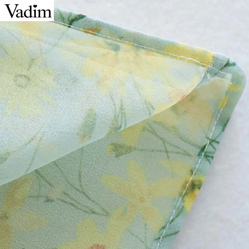 Вадим женщин платье с цветочным рисунком пикантные V шеи пояса плиссированные