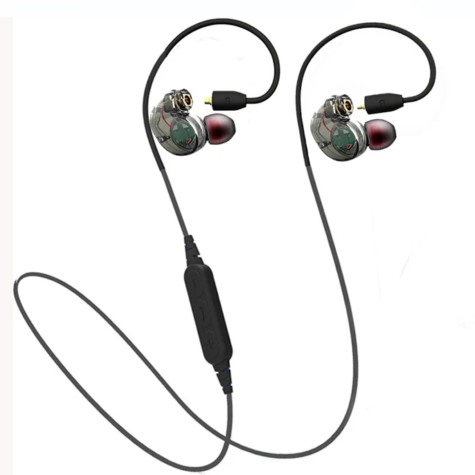 Double Cables Plugable Sport Music Wireless Bluetooth Earphone Headphones Sweatproof Stereo Super Bass Headset for phone | Электроника