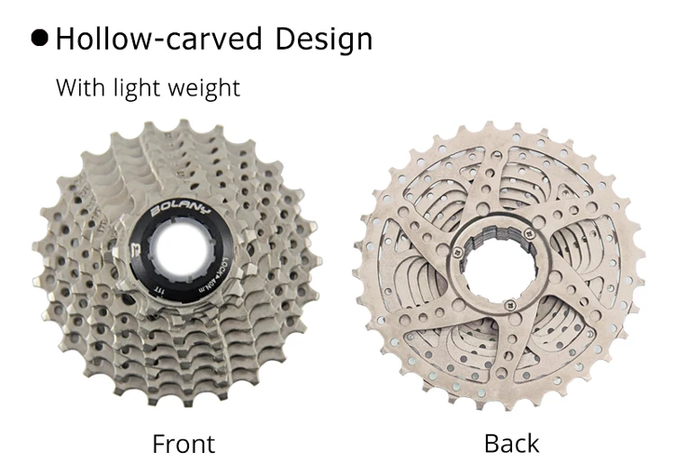 Bolany 9 скоростная Серебряная кассета Freewheel 11-25 T шоссейная велосипедная Звездочка совместимая 236g для велосипедных аксессуаров