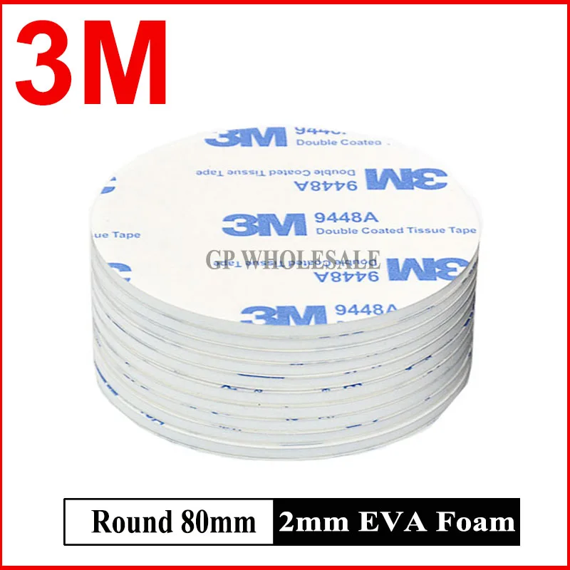 

20pcs 80mm Round 3M 9448A White Double Sided EVA Foam Tape Pad Mounting Tape Auto Car Decorative Article Wall Pendant Home Use