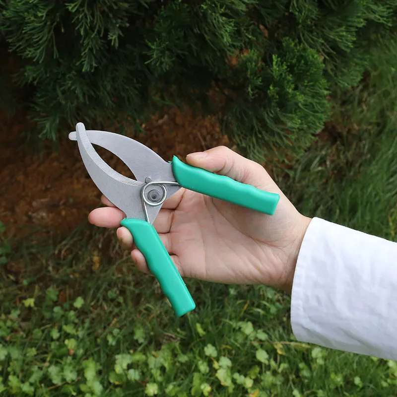 Hot Farm Green Rubber Handle Cut Pruning Tree Scissors Garden Pruning Tools Fruit Tree Cherry Orchard Cutting Ring Knife