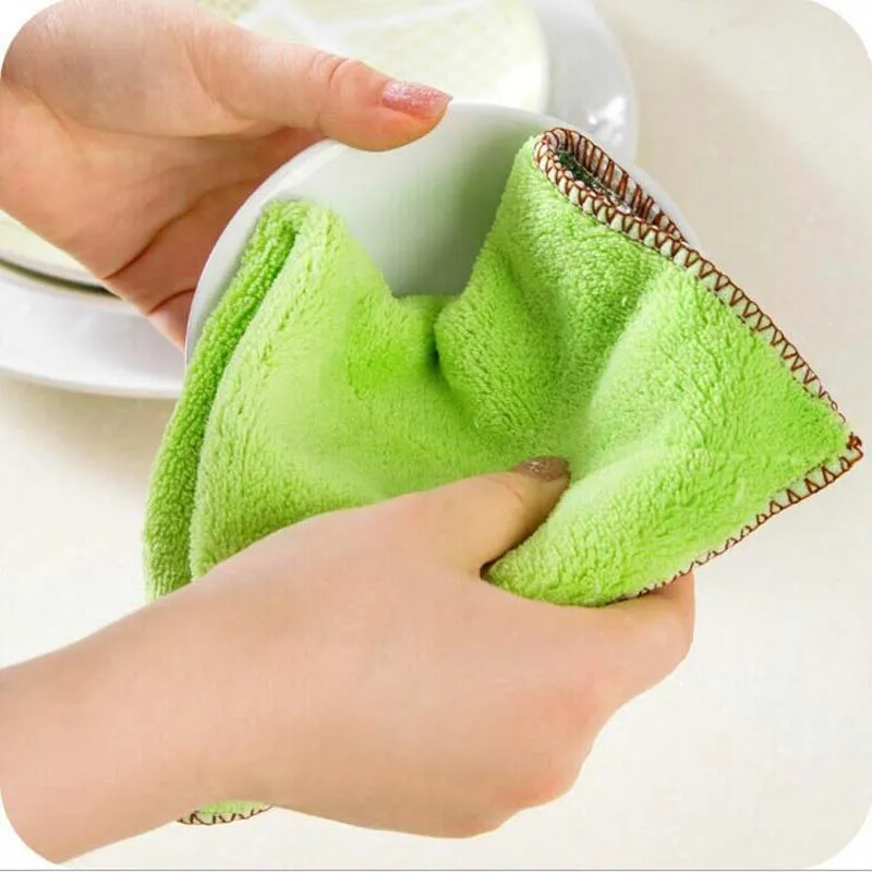 5 шт. Высокая эффективность анти-смазка цветное блюдо ткань из бамбукового