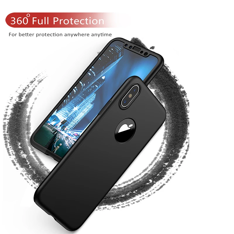 Ударопрочный 360 полный защитный чехол для Apple iPhone X XS Max XR тонкий жесткий ПК +
