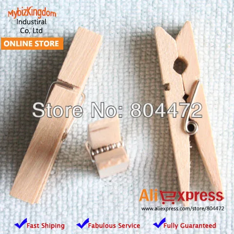 (300 шт./лот) 48 мм прищепка из натурального дерева с пружинным зажимом/Деревянные