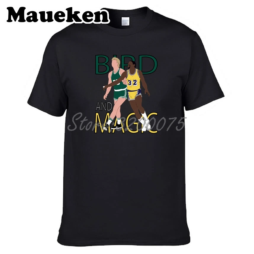 Мужская футболка с круглым вырезом Birdmagic Larry Bird 33 Magic Earvin Johnson 32 для чемпионов