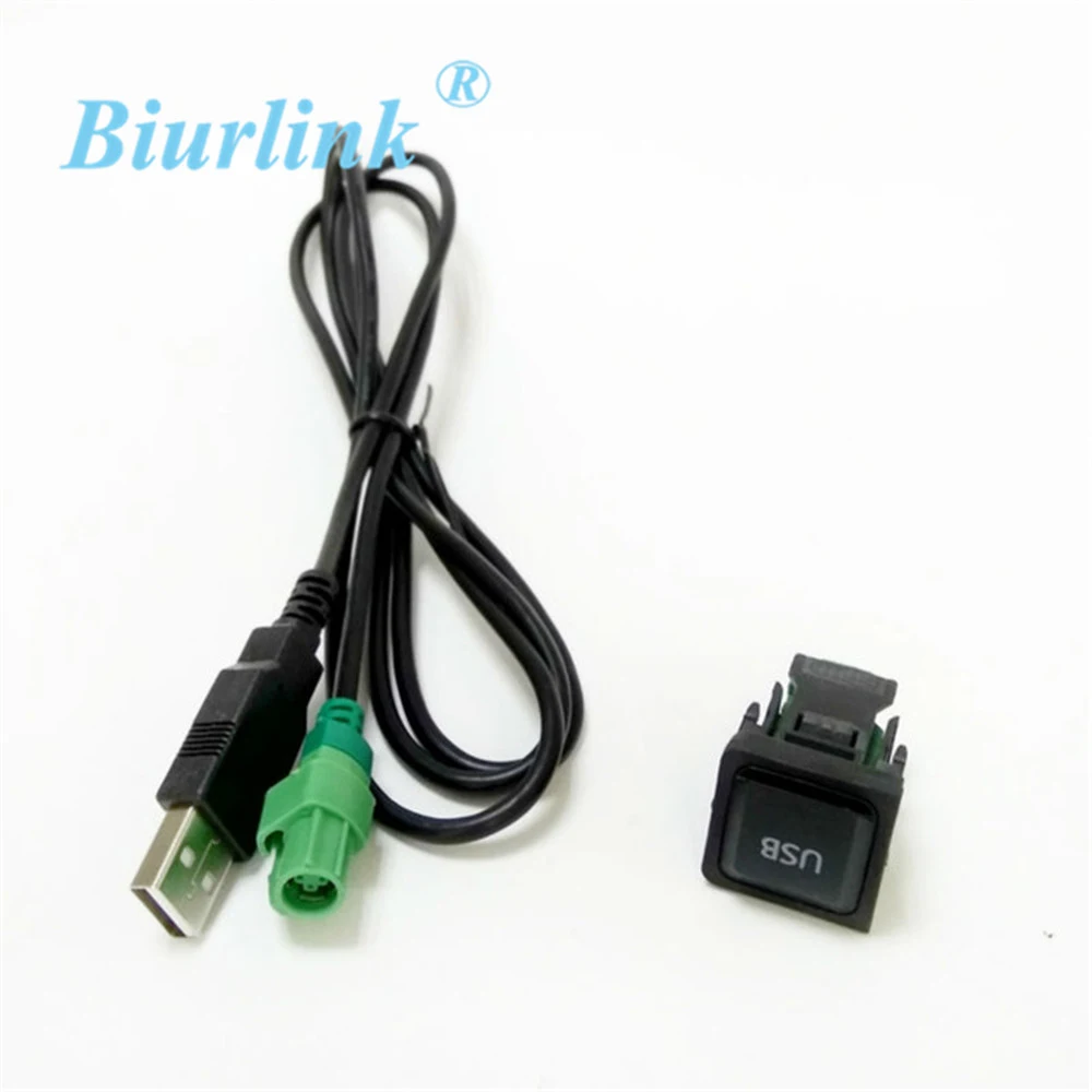 Biurlink 150 см USB кабель USB разъем Кнопка для Volkswagen Радио Стерео 4-контактный разъем