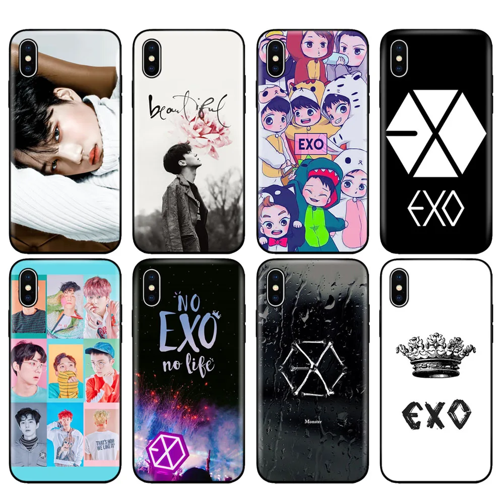 Черный чехол из ТПУ для iphone 5 5s SE 2020 6 6s 7 8 plus x 10 XR XS 11 pro MAX Kpop exo Lucky one|Бамперы| |