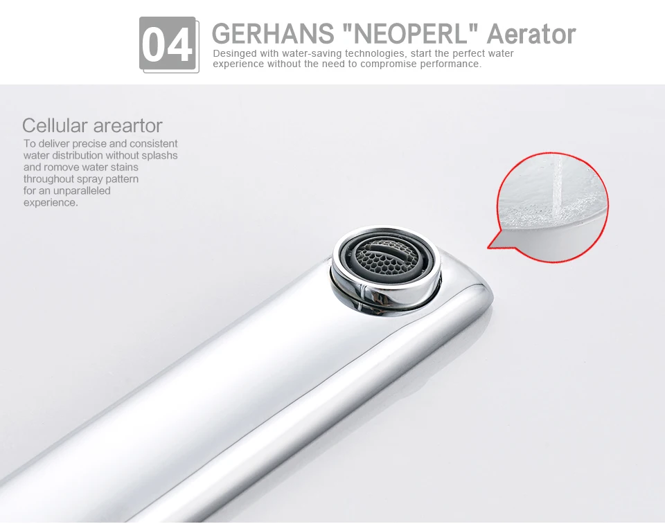 GERHANS Irismart высокий смеситель для ванной комнаты современный Одноцветный высококачественный туалетный кран для раковины воды Смеситель кран хром K14015