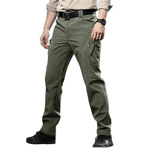 Army Green TACVASEN Мужская Боевая флисовая куртка штаны армейские военные флисовые брюки ветровка альпинистские штаны рыболовные зимние уличные штаны - Цвет: Army Green