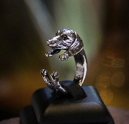 Модное кольцо Daisies 10 шт./лот реалистичное с изображением таксы собаки щенка