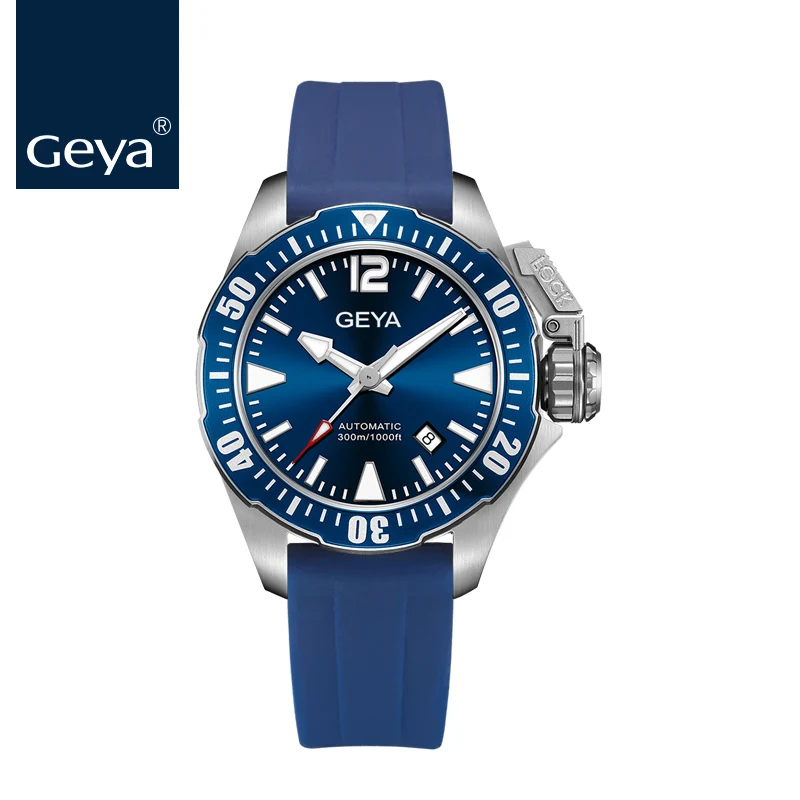 Обновленная версия Geya Miyota мужские часы Submariner Diver RLX мужские часы светящиеся сапфировые автоматические механические наручные часы - Цвет: G78021GWBB