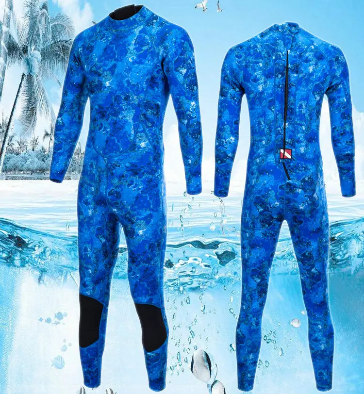 

New Camouflage 3MM Neoprene Scuba Diving Wetsuit 1 Piece Winter Swimming Surfing Fishing Suit Men Women Warm Jumpsuits Plus Size