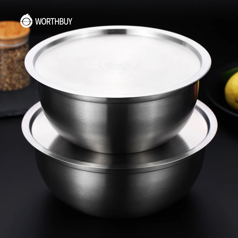 WORTHBUY китайская миска для супа из нержавеющей стали 304 кухонная фруктовая овощная