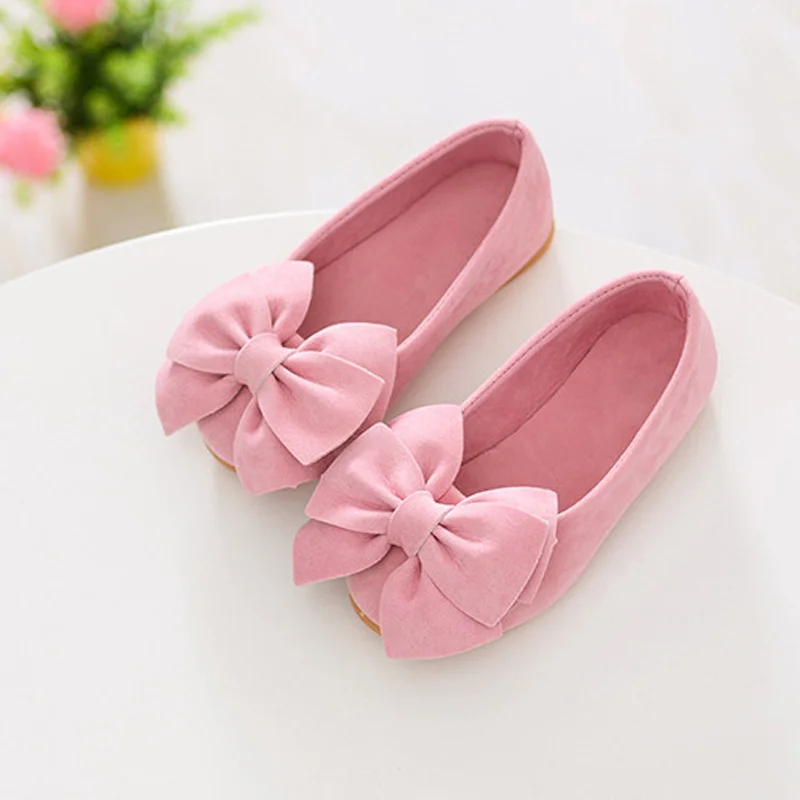 Лидер продаж 1 пара туфель для девочек принцесс туфли на плоской подошве с бантом