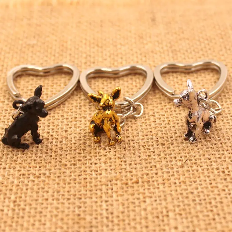 2018 New Chihuahua Animal Gold Silver Plated Metal Pendant Keychain For Bag Car Women Men Girls Boys Love Jewelry | Украшения и