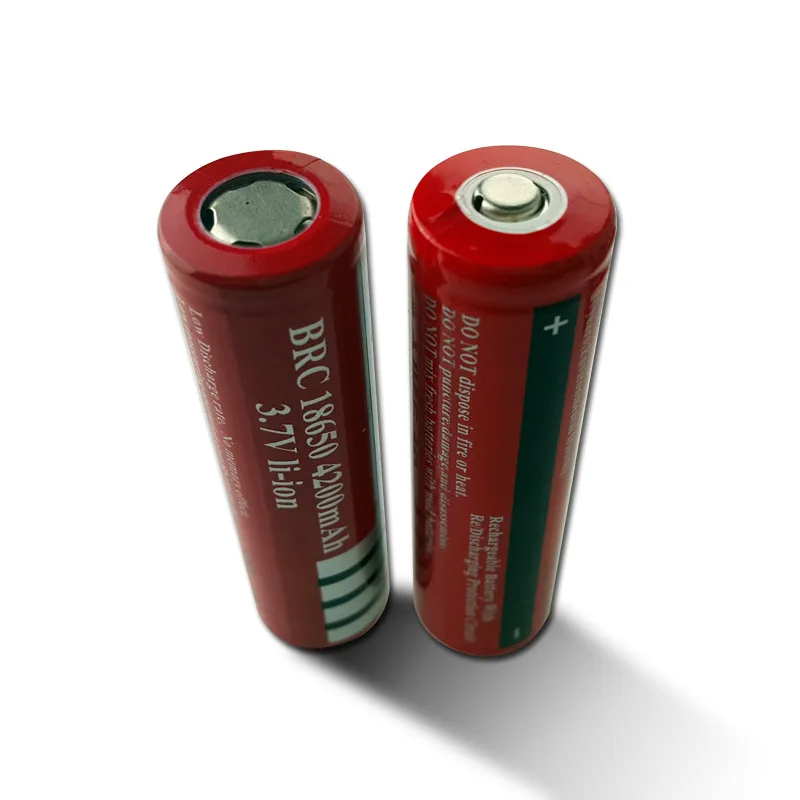 Dinto 2pcs BRC18650 перезаряжаемый 3,7 V литий-ионный аккумулятор 4200mAh батареи для лазерной ручки светодиодный фонарик для фар