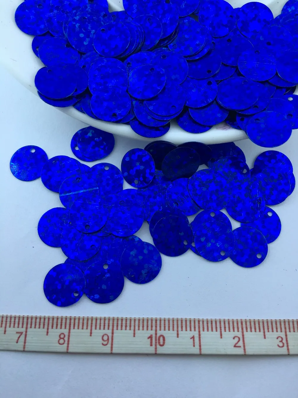 50 г (2000 шт) 10 мм боковое отверстие Королевский синий лазер плоские круглые
