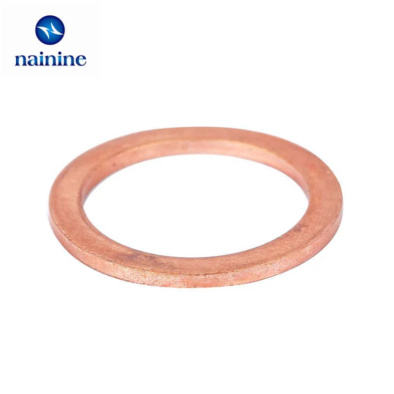 120Pcs DIN7603 M5 M6 M8 M10 M12 T3 Copper Washer For Boat Crush Washer Flat Seal Ring Fitting Sealing Kit HW151