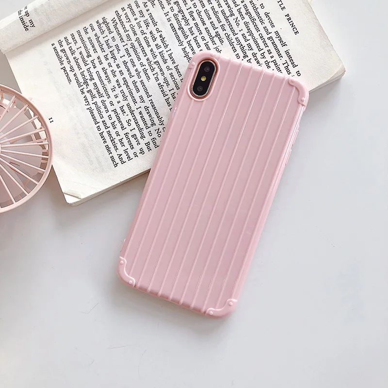 3D Полосатый чехол для телефона, чехол s для iPhone X, 7, 8, 6, 6S Plus, простой силиконовый мягкий ТПУ чехол для iPhone XS, чехол для MAX XR Coque - Цвет: Pink