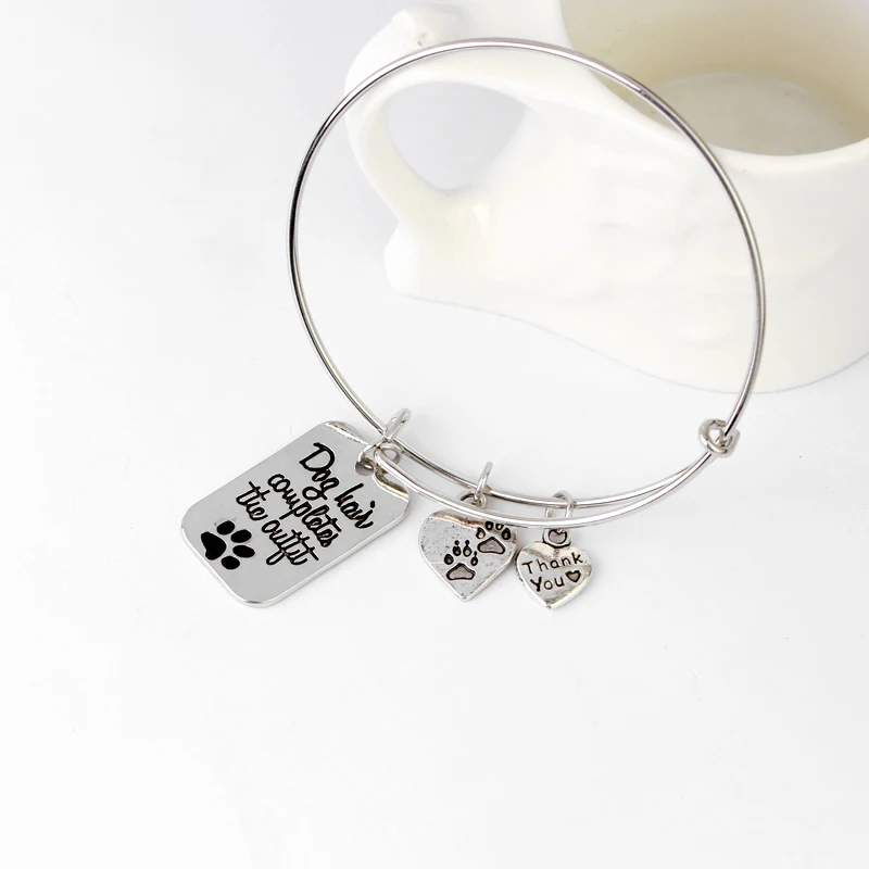 Ручная штамповка собачий волос завершает наряд браслет регулируемый собака