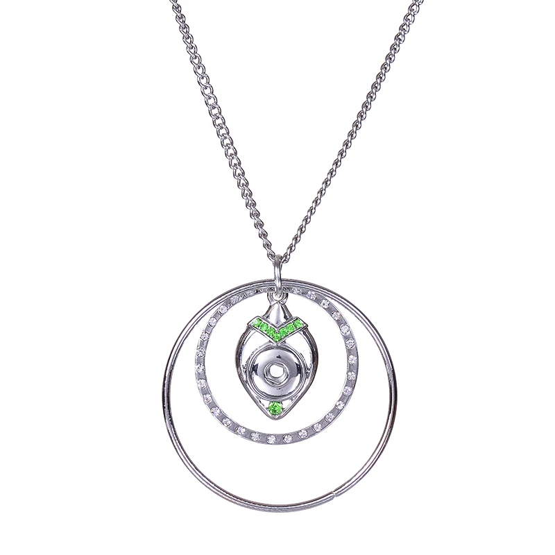 2018 New Arrivals Classic Choker Long Snap Necklace Silver Plated Pendant for Women Lady 18mm Button Jewelry | Украшения и