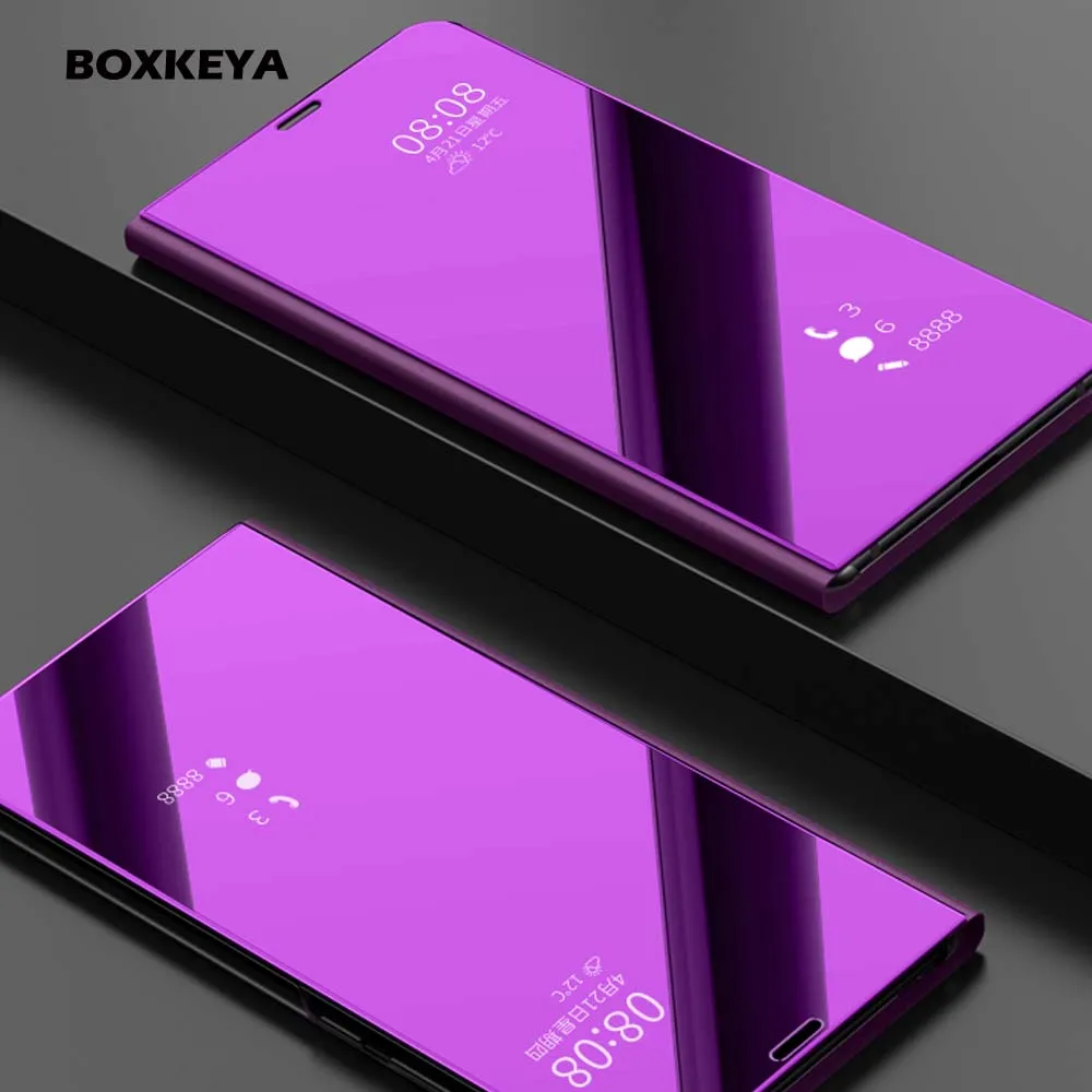 Умный зеркальный чехол для Sony Xperia 10 Plus с подставкой и откидной крышкой кожаные