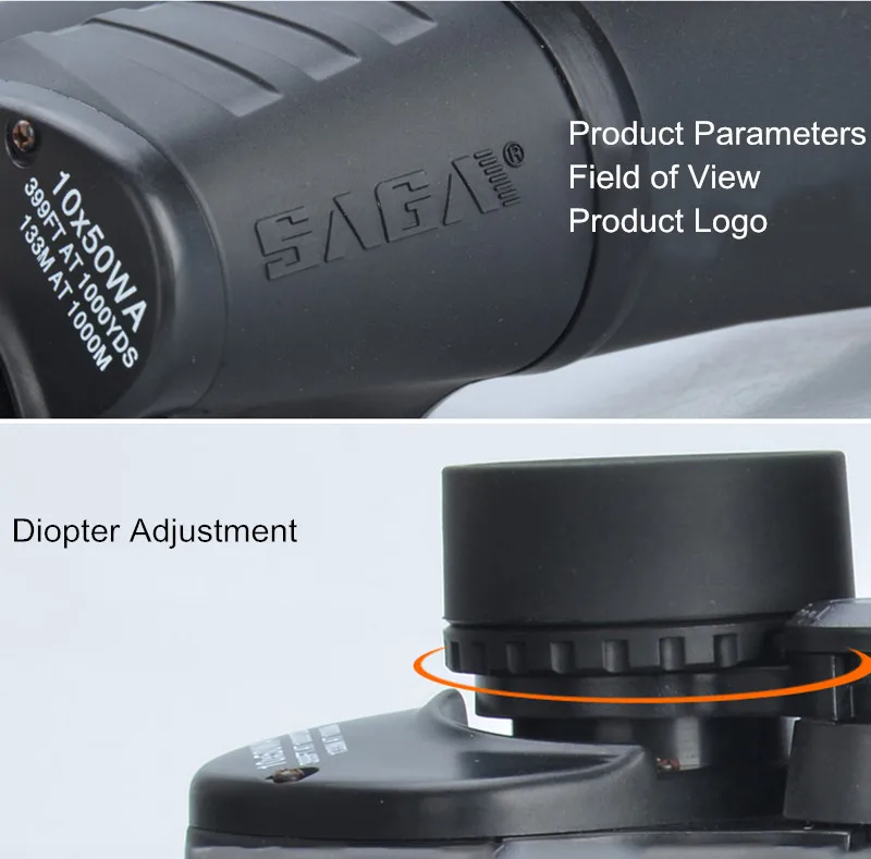 Мощный 10X50 бинокль HD Водонепроницаемый Nikon Ночное Видение бинокулярный телескоп с фокусным расстоянием 25 мм Большие окуляры на открытом воздухе для кемпинга, охоты, инструменты