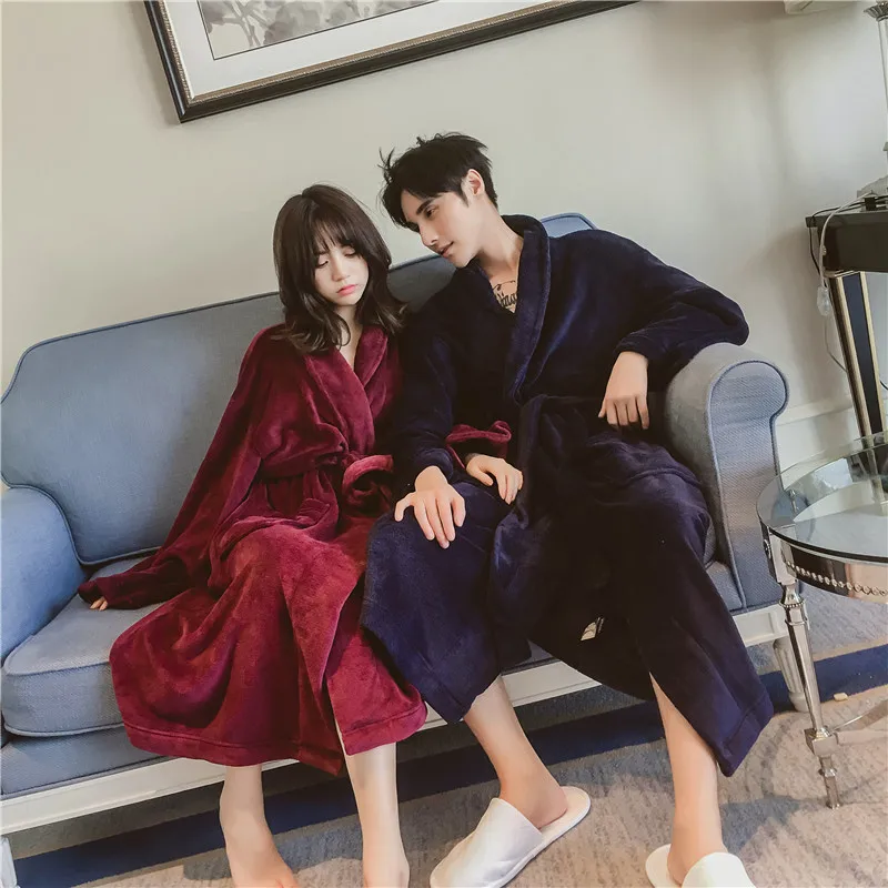 Распродажа очень длинный мягкий как шелк фланелевый Халат зимний теплый банный