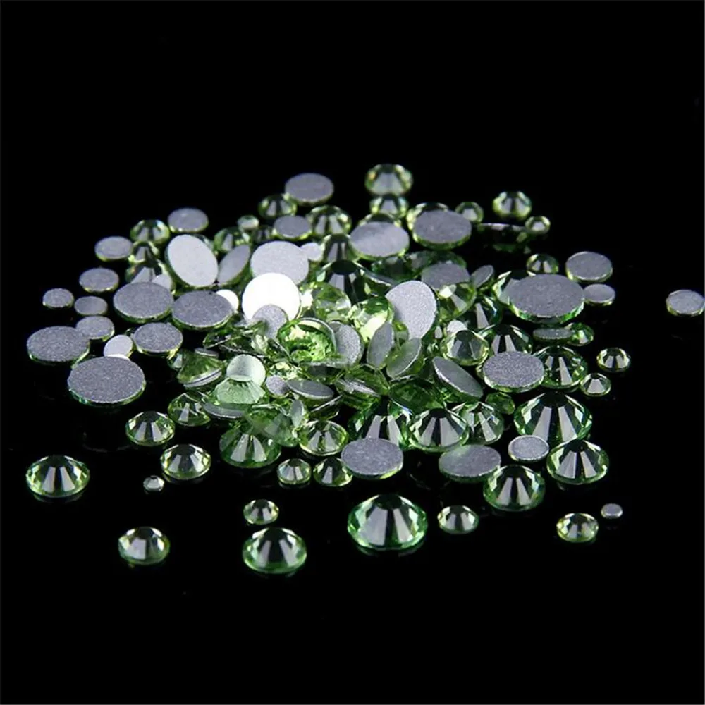 SS3-SS34 размер выбрать свободный перидот зеленый Flatback хрустальные стразы DIY Bling Non