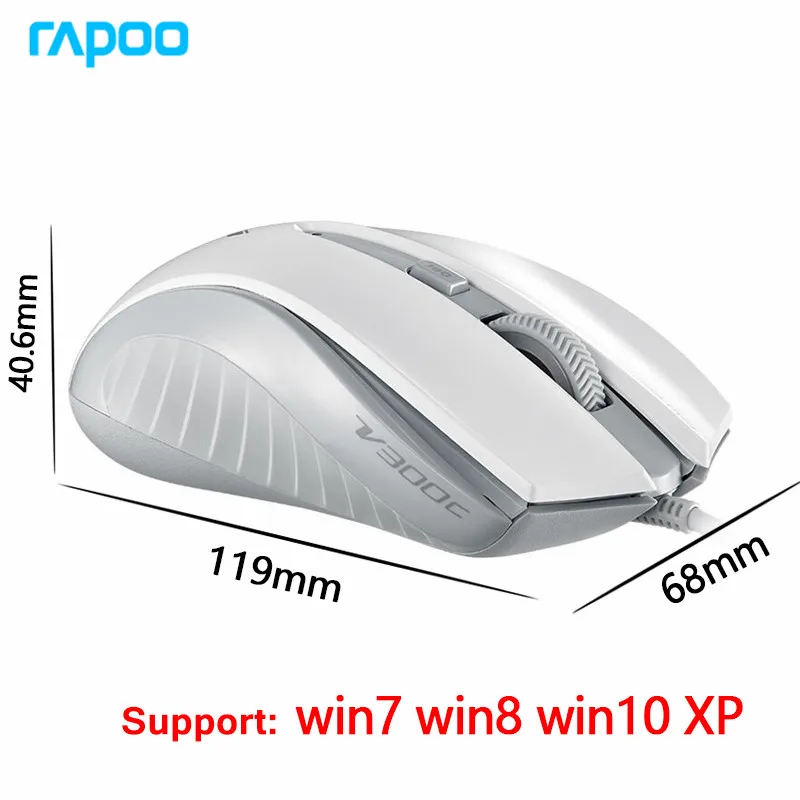 Оригинальная игровая мышь Rapoo V300C профессиональная оптическая Проводная USB LED 7