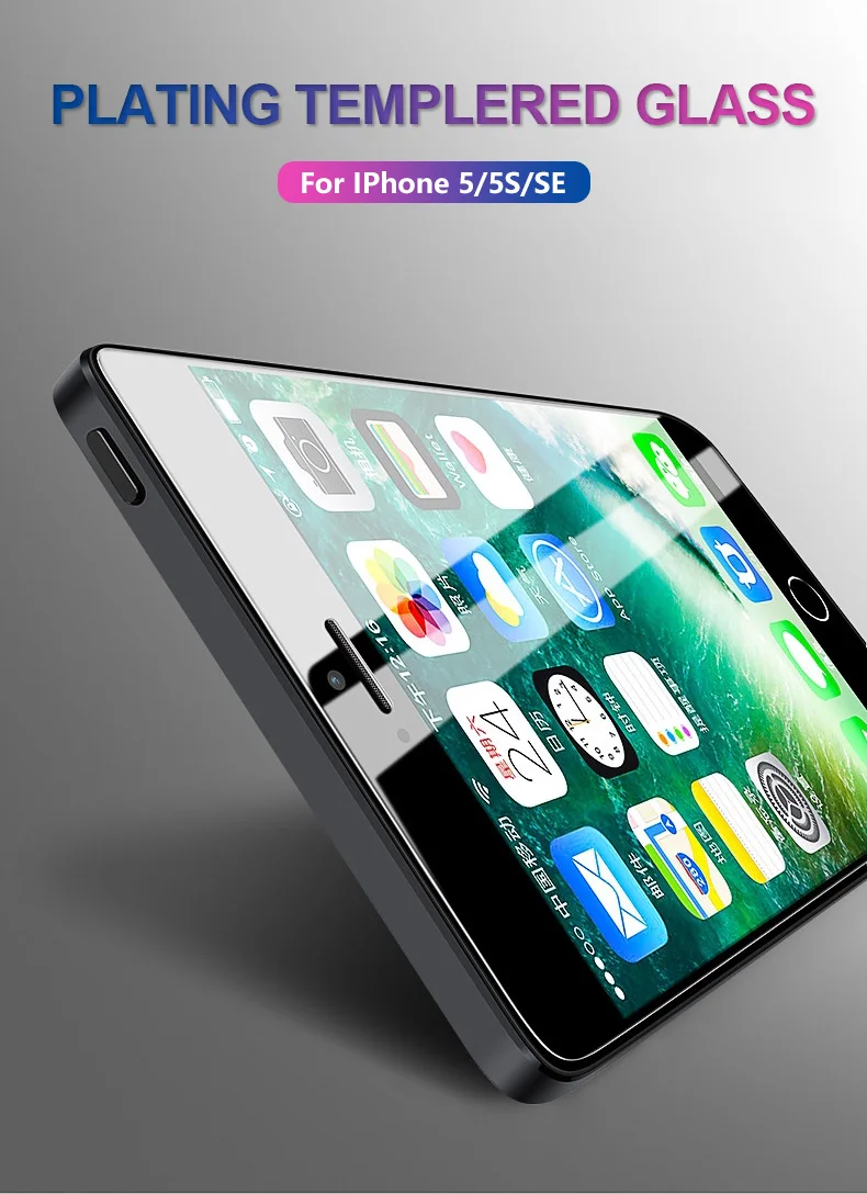 Для iPhone 5S закаленное стекло для iPhone SE 9H HD прозрачное анти-синее матовое Защитное стекло для Apple iPhone 5 Защитная пленка для экрана