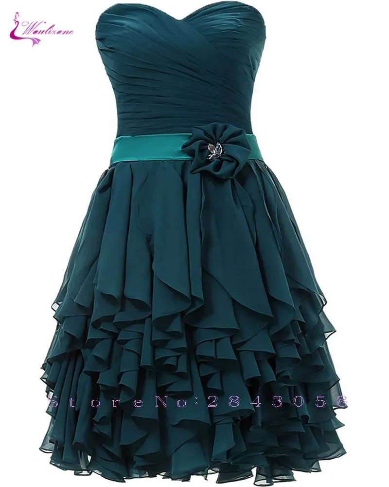 Waulizane элегантные шифоновые трапециевидные платья без бретелек вечерние на