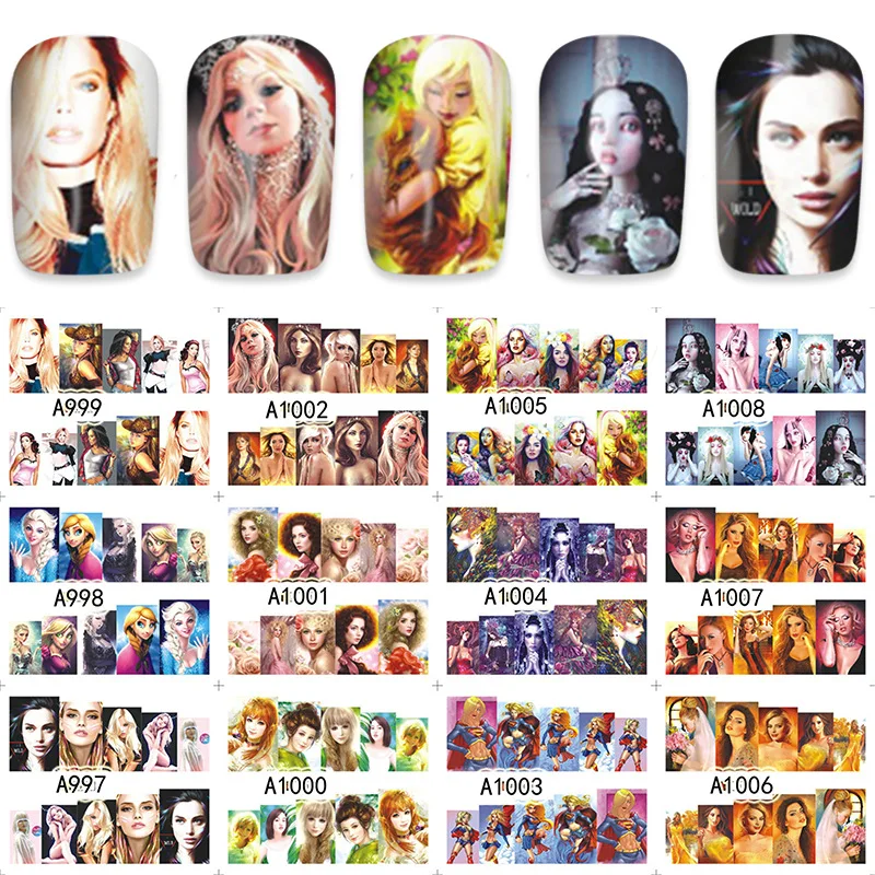 12 листов в стиле ретро перемещение воды дизайн ногтей украшение для наклейки