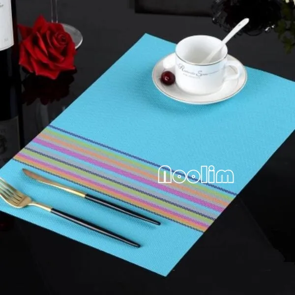 4pcs 4 шт./лот ПВХ столовые приборы обеденный стол коврики колодки чаша салфетка кухня обеденный стол поднос ткань подставки водонепроницаемый термостойкий - Цвет: 4pcs
