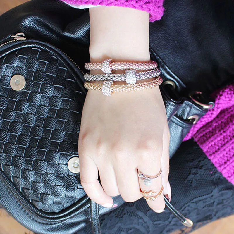 3 шт./компл. круговой полый узор кулон браслет с брелоками розовое золото цвет