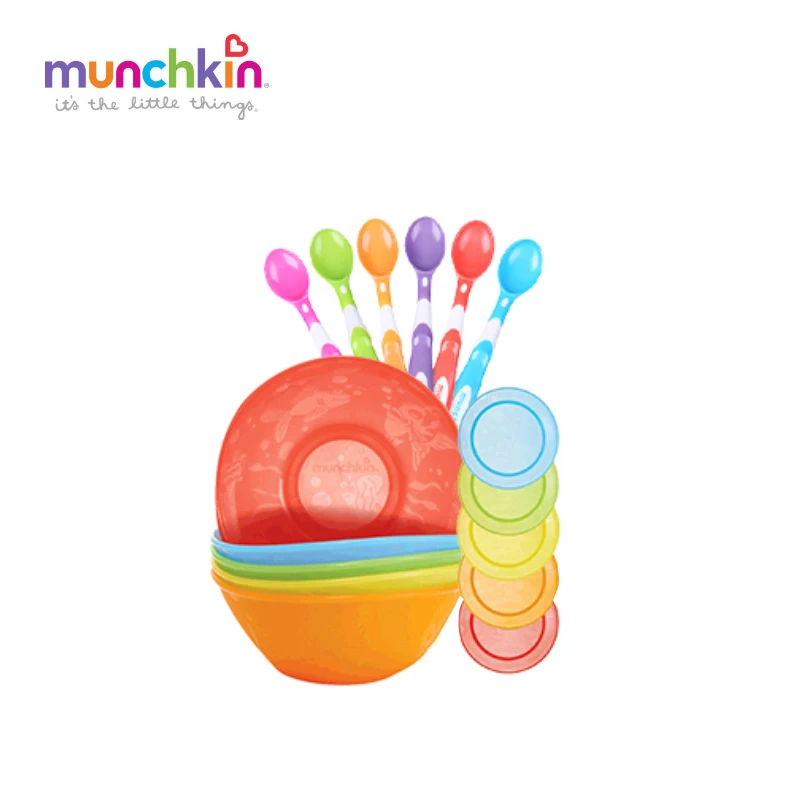 Munchkin baby Комплект для кормления 5pk Multi Plates & bowls малыши Soft Tip ложки детей 6