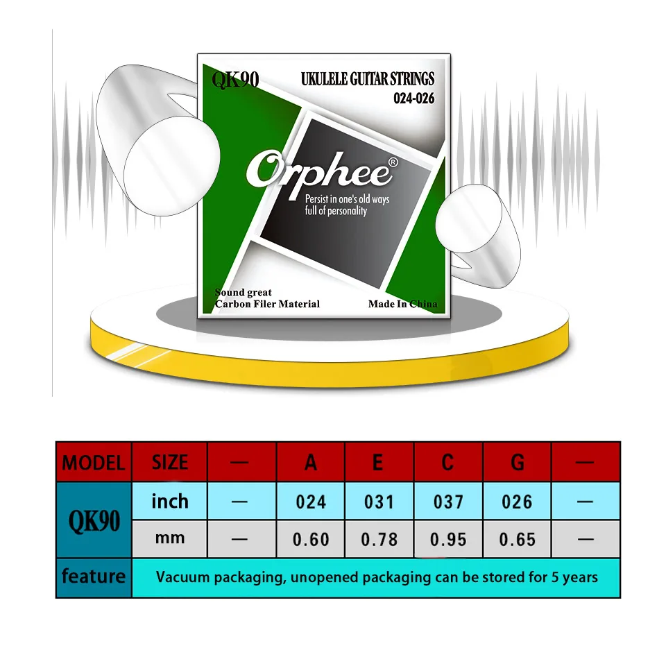 Orphee Струны для укулеле 4 шт./компл. белый углерод Filer материал часть сценическая производительность для Guigar 2" 23" 2" струнный инструмент